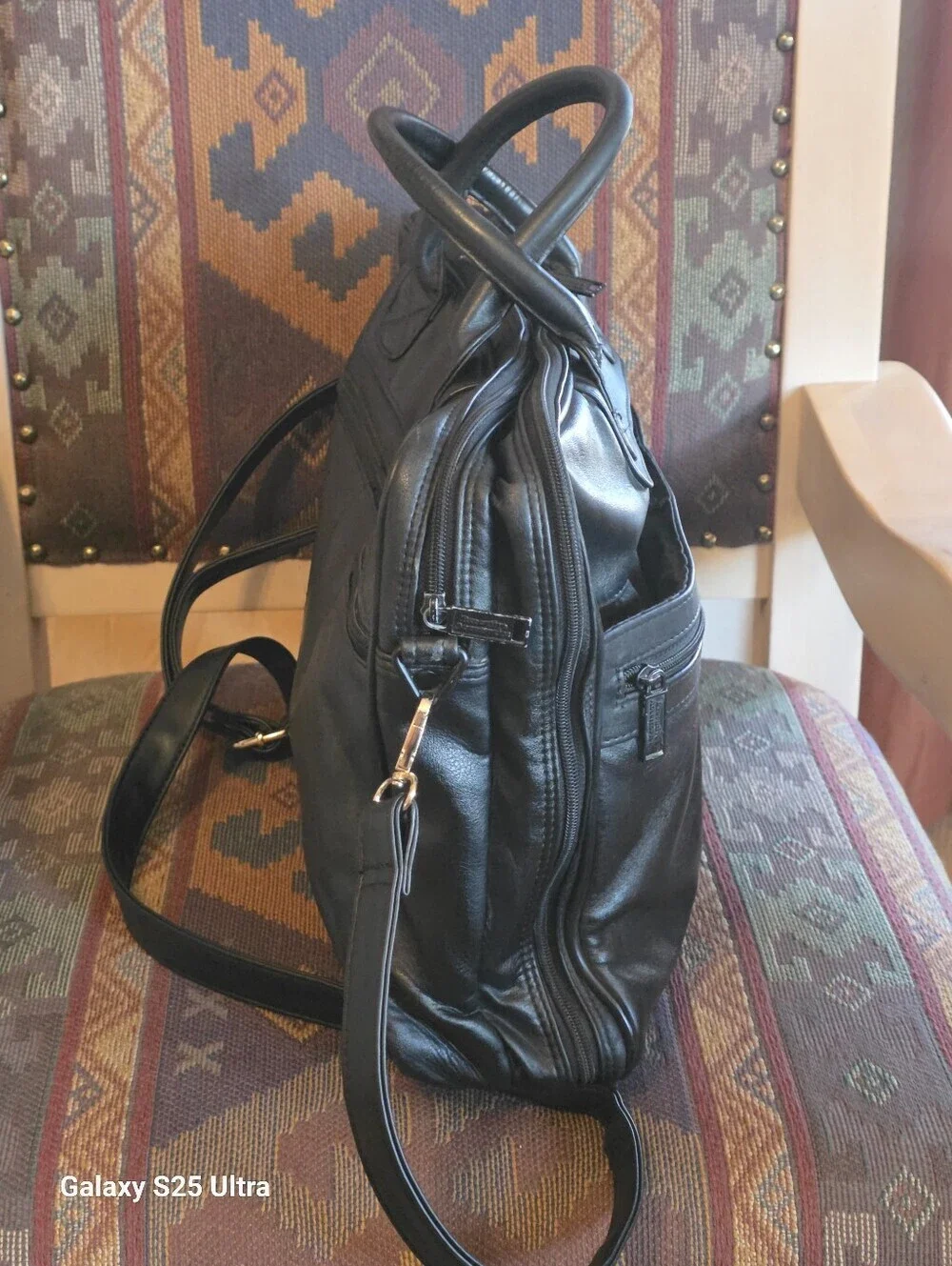 Vintage Genuine Leather Executive Briefcase / Laptop Bag - Black